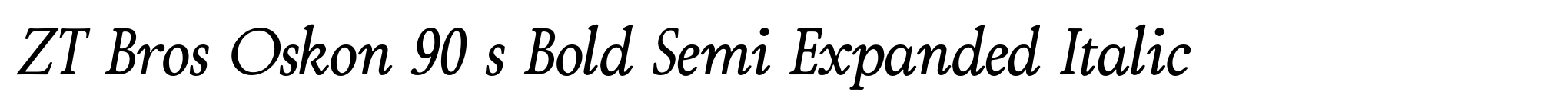 ZT Bros Oskon 90 s Bold Semi Expanded Italic image